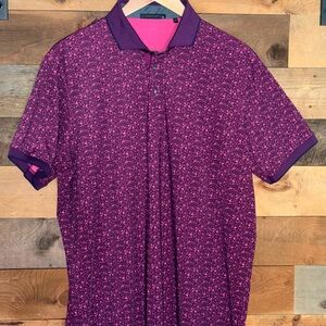 Greyson Men's Polo in Deep Purple with Pink Micro-Print